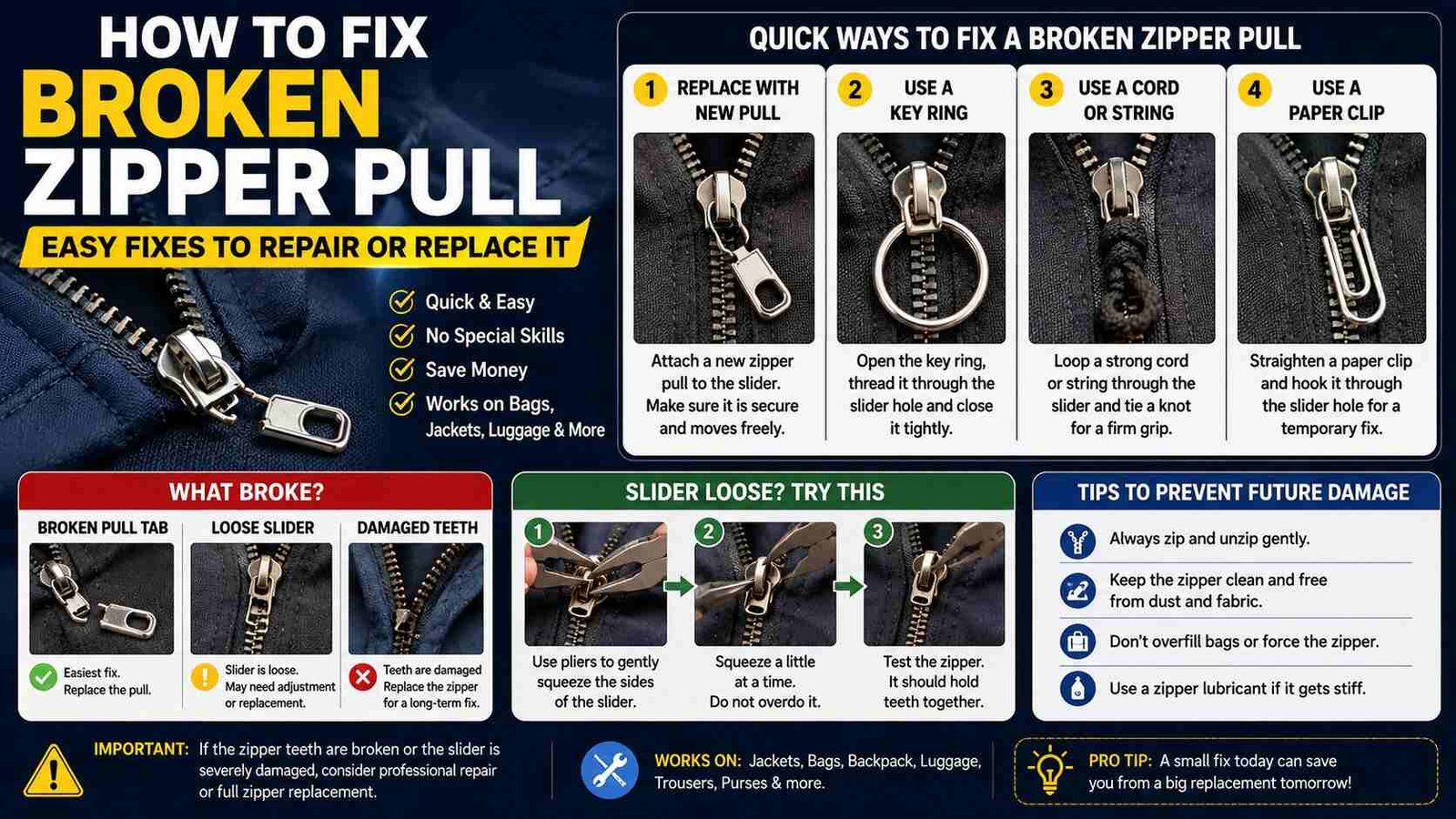 How to Fix a Broken Zipper Pull