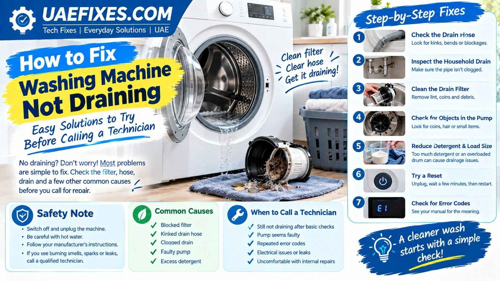 How to Fix Washing Machine Not Draining