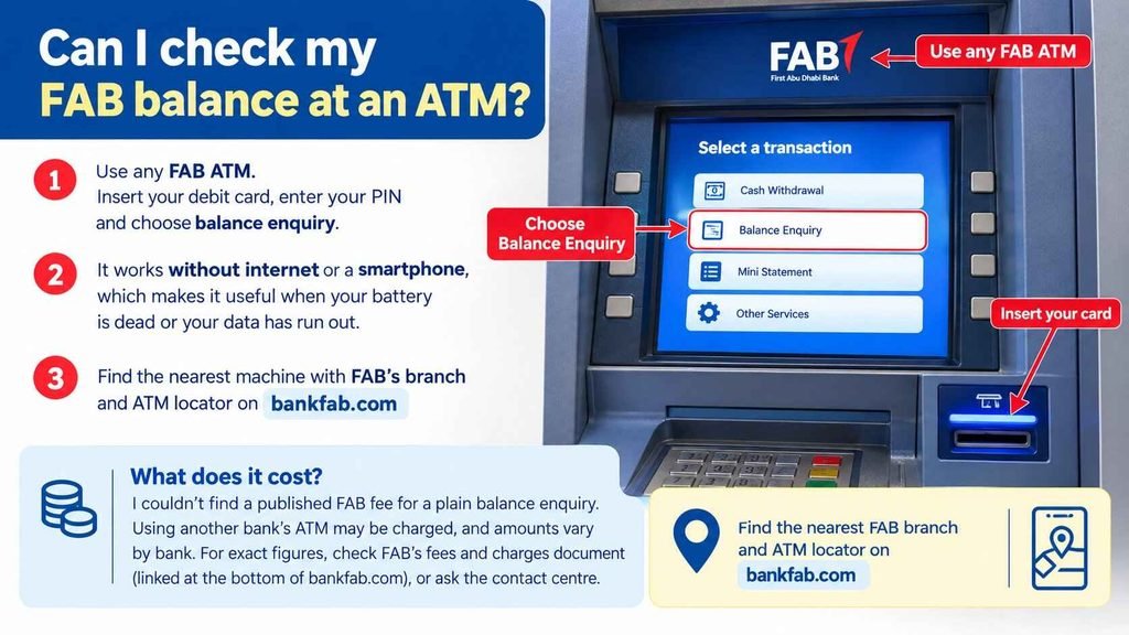 Can I check my FAB balance at an ATM?